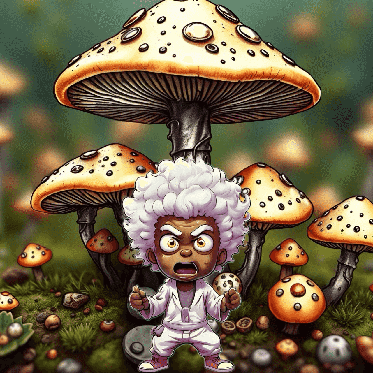 Jobu V1 Founder #010 — Mushroom background