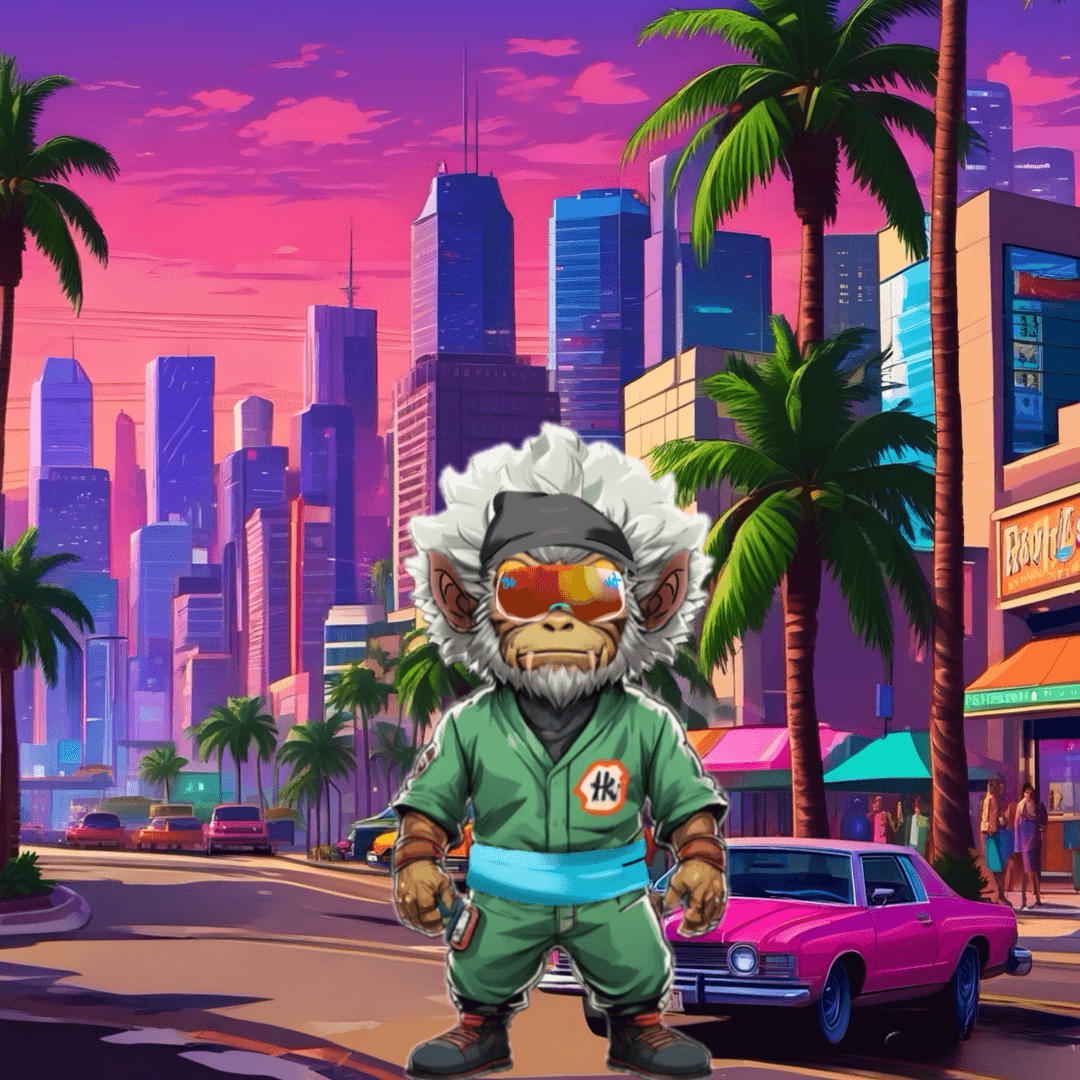 Jobu V1 Founder #110 — Miami Sunset background