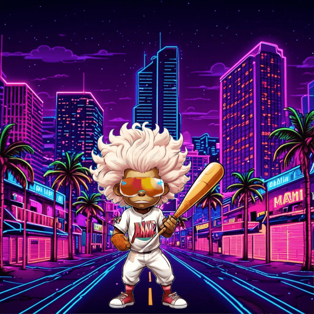 Jobu V1 Founder #040 — Miami Synthwave background