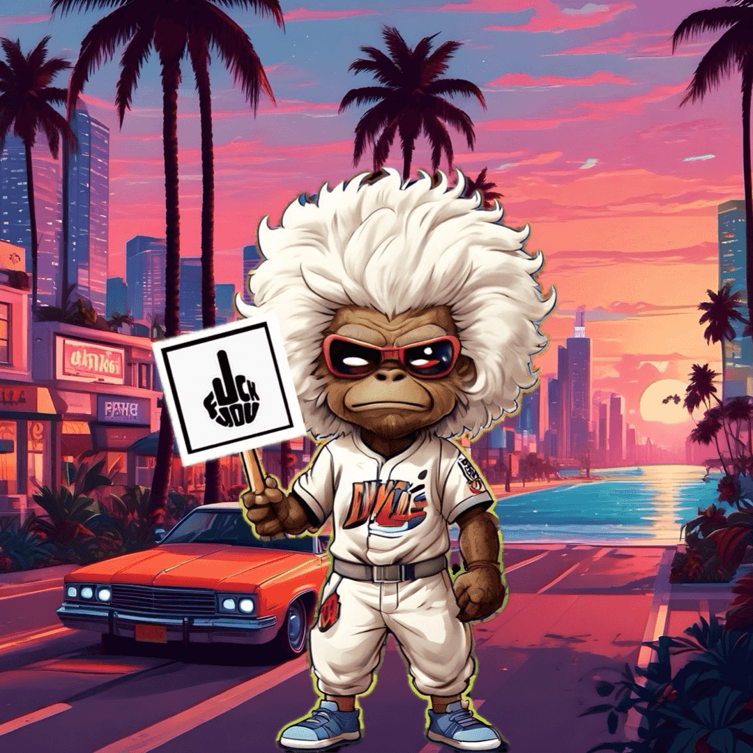 Jobu V1 Founder #052 — Miami Sunset background