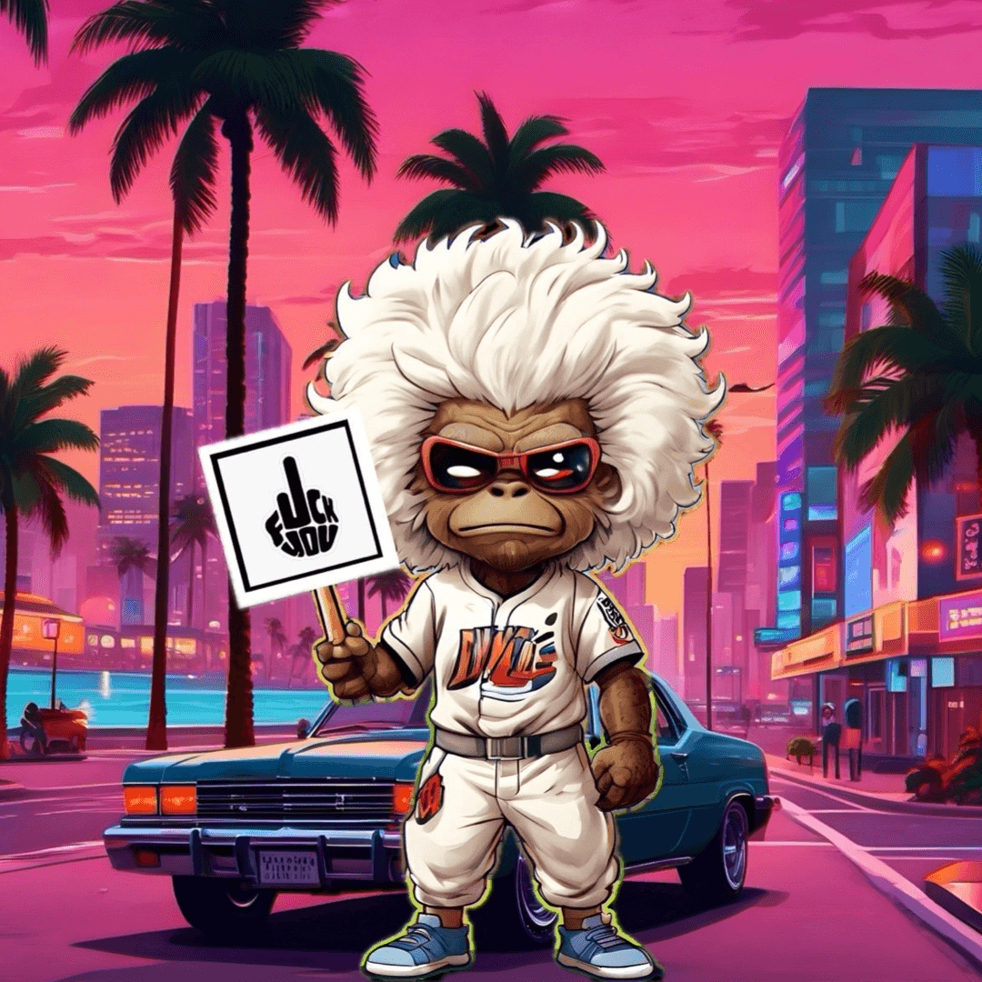 Jobu V1 Founder #053 — Miami Sunset background