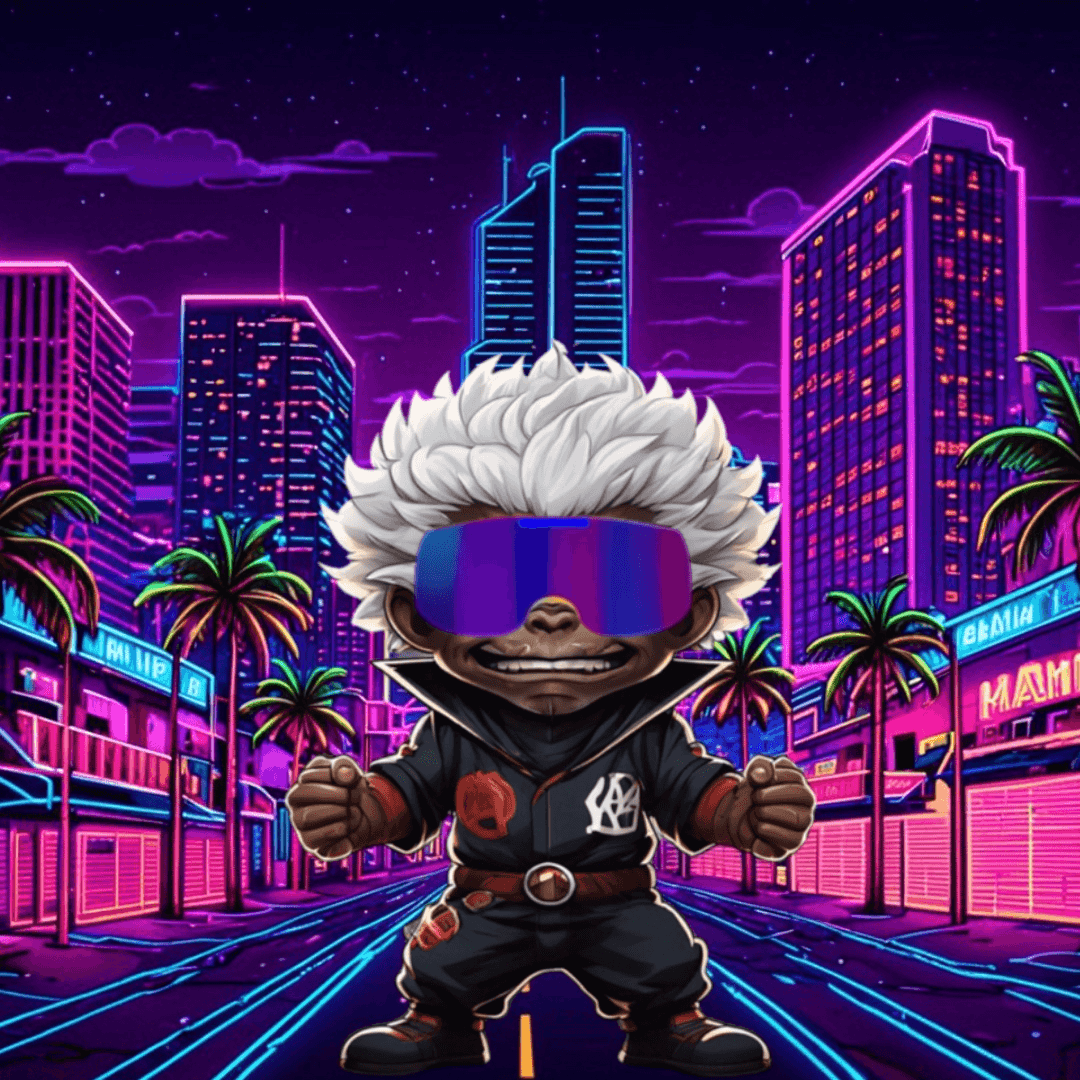 Jobu V1 Founder #059 — Miami Synthwave background