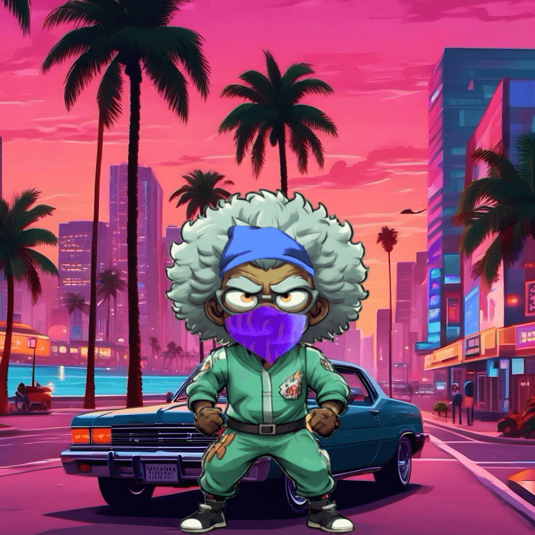 Jobu V1 Founder #067 — Miami Sunset background