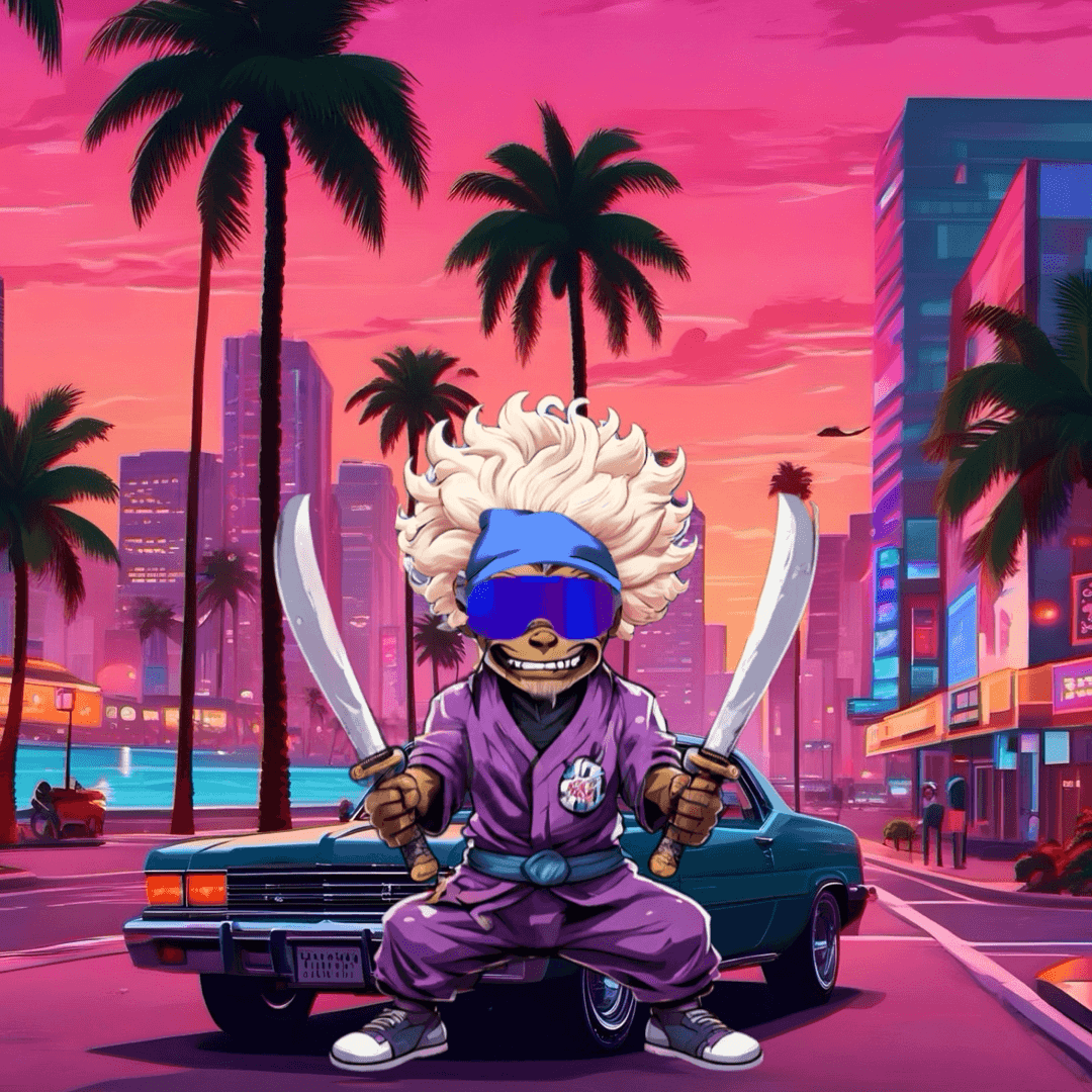 Jobu V1 Founder #078 — Miami Sunset background