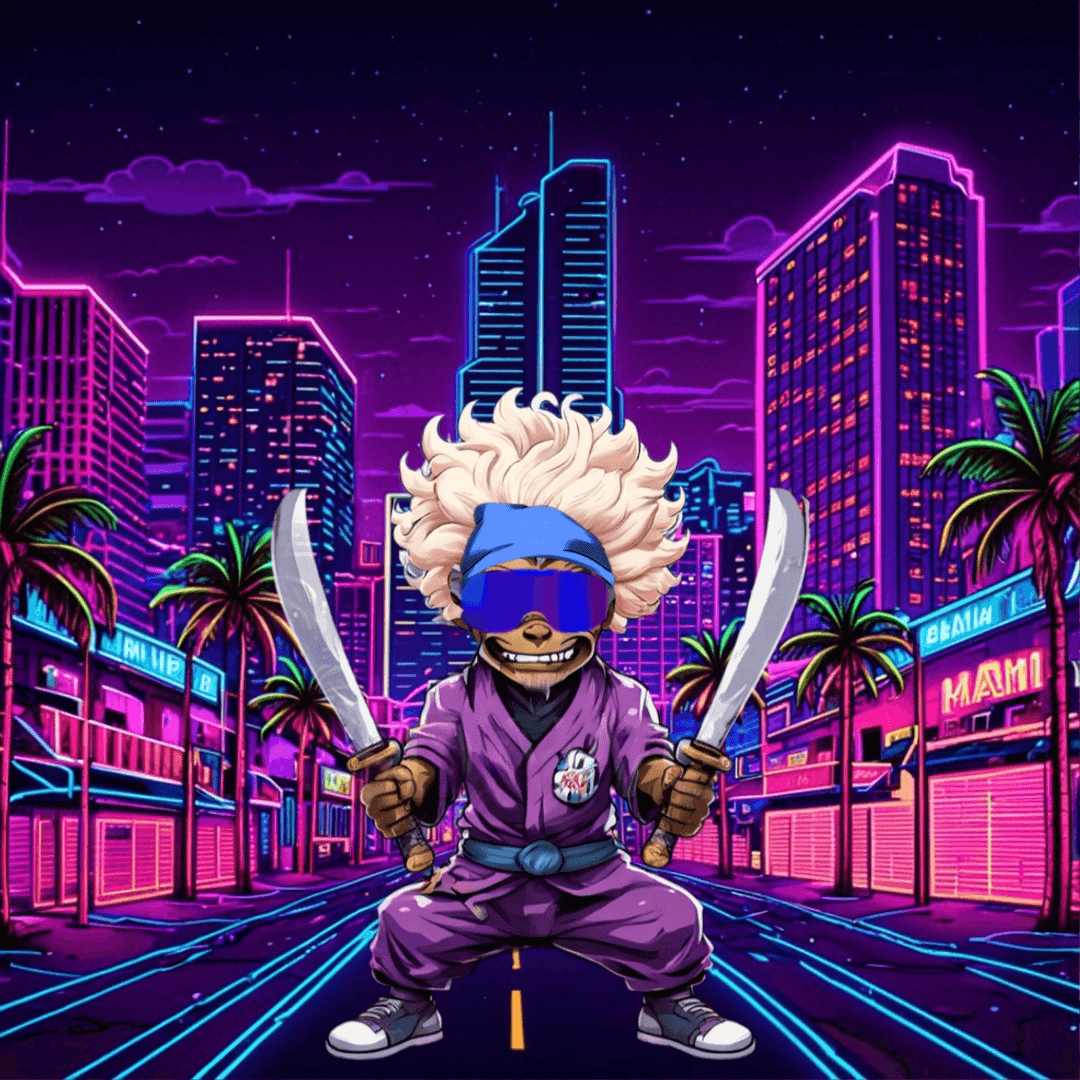Jobu V1 Founder #079 — Miami Synthwave background