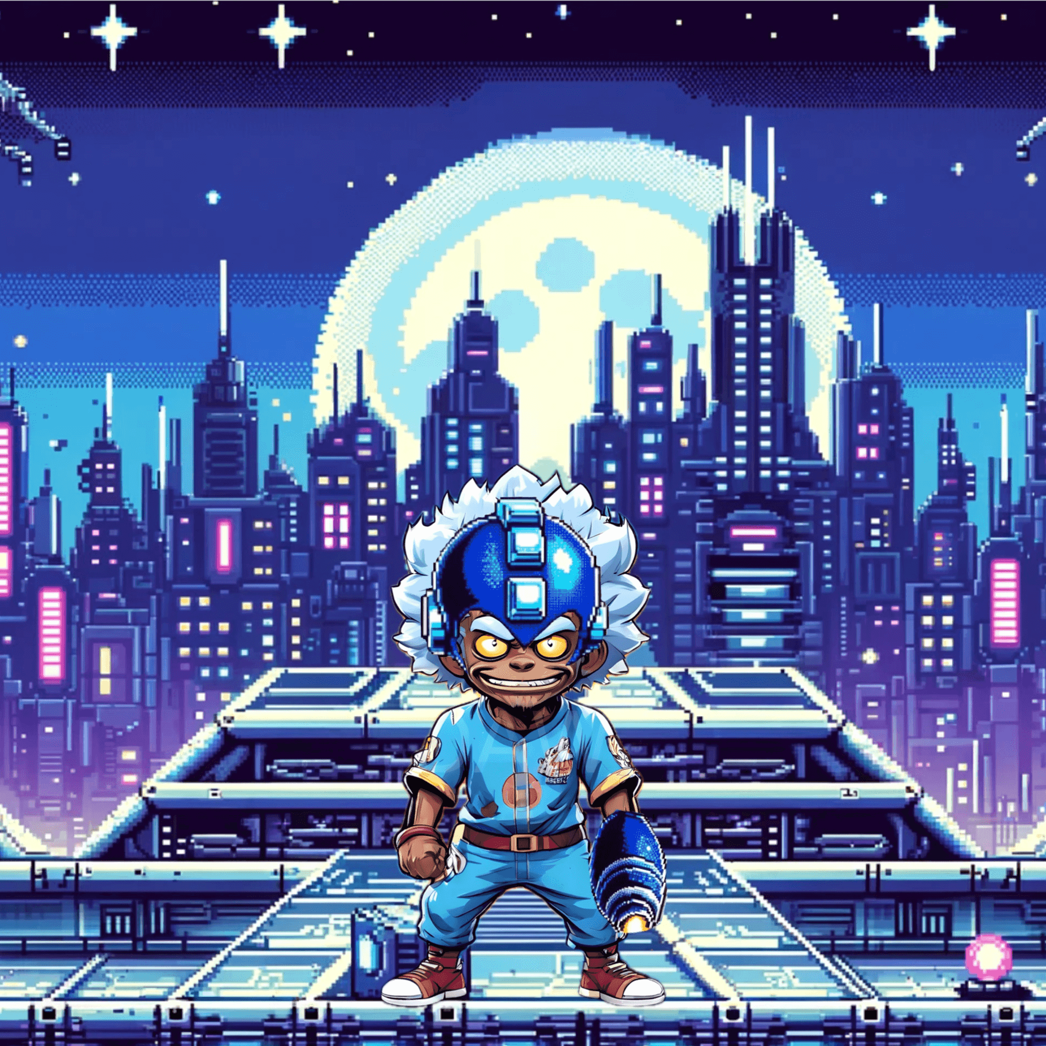 Jobu V1 Founder #082 — Cyber City background