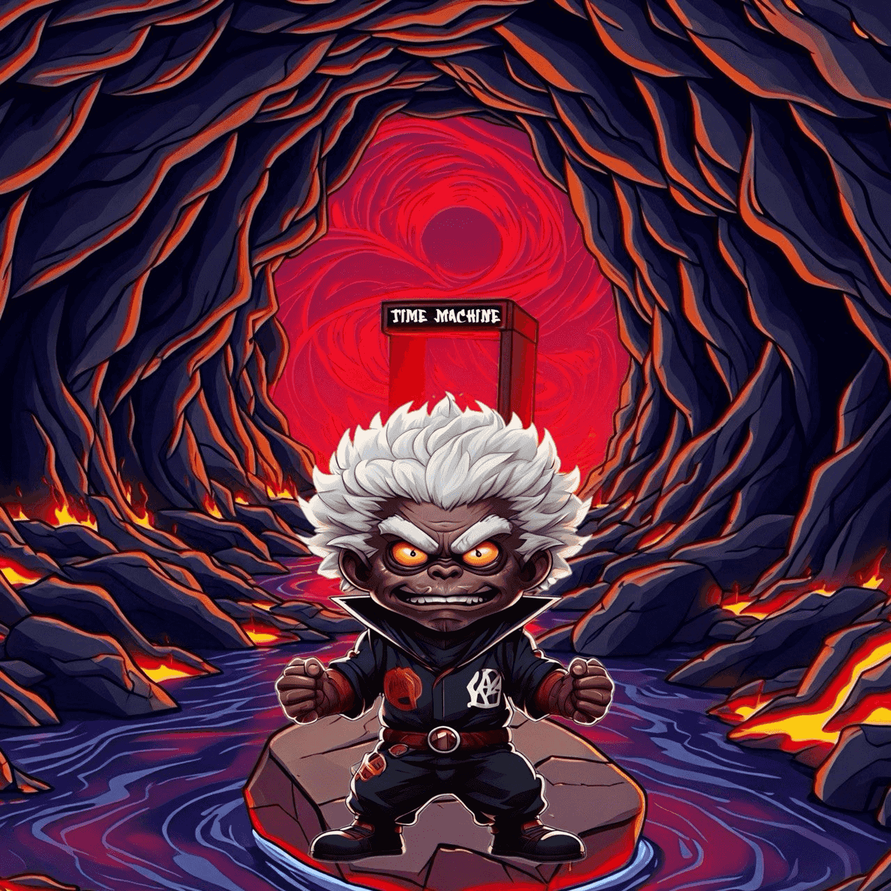 Jobu V1 Founder #009 — Lava Cave background