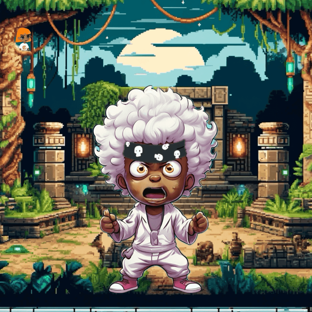 Jobu V1 Founder #098 — Jungle Ruins background
